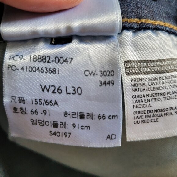 Levi's 721 High Rise Skinny Blue Denim Jeans Pants Size 26 - Picture 14 of 16